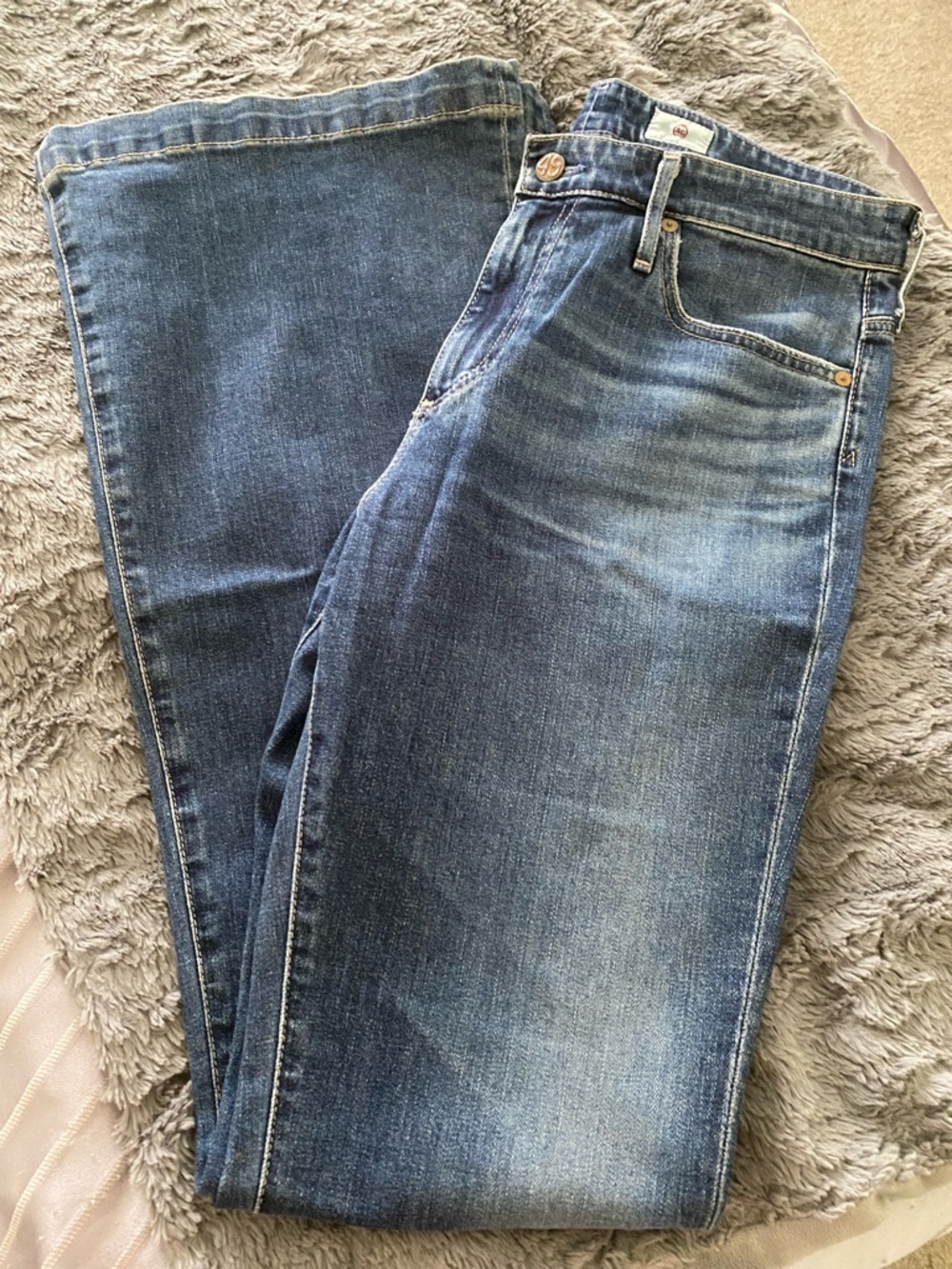 Ag Adriano Goldschmied Women's Flare Jeans in Medium Blue Wash